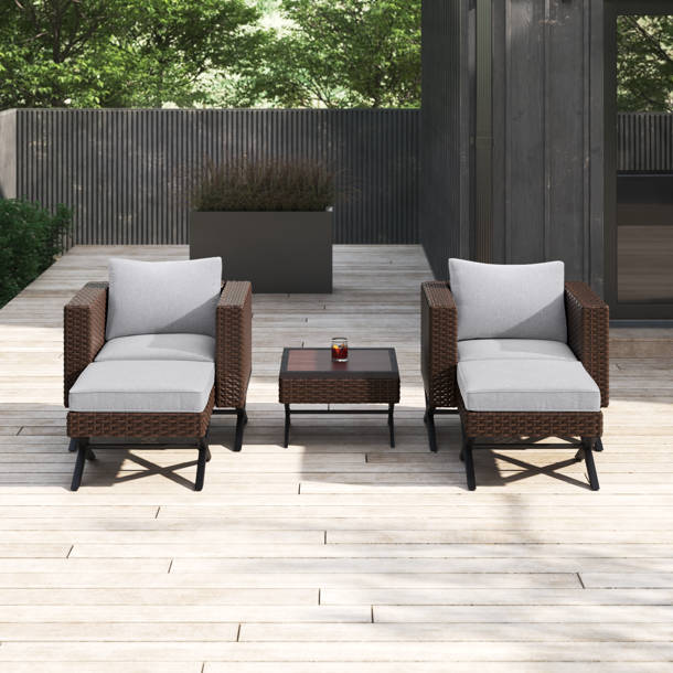 Mercury Row® Crosson Rectangular 4 Person Outdoor Dining Set with